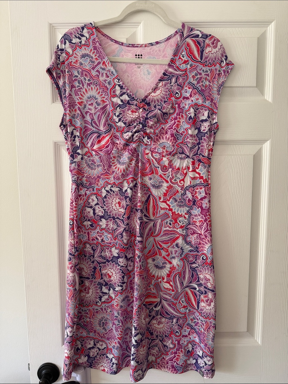Title Nine Pink & Purple Floral Paisley Dress Athletic Swim Sz M